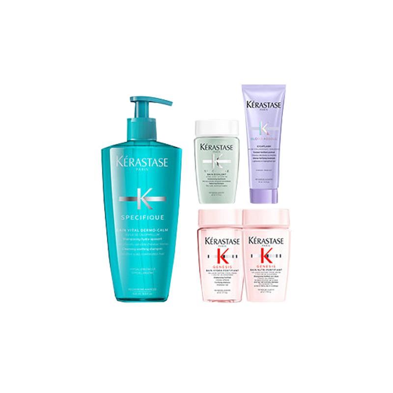 Kerastase Soothing Silky Shampoo Scalp Cleansing Set 500ml+80ml+75ml+80ml+80ml