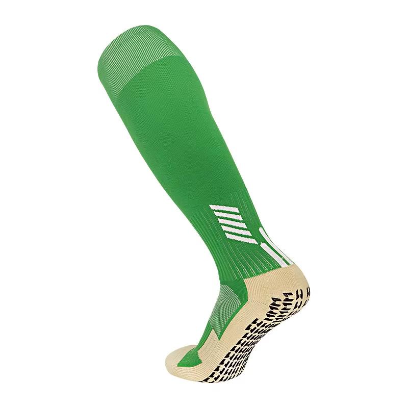 Anti Non Slip Football Socks Cut Black Long Length Adhesive Towel High Leg Grip Soccer Stockings Sports for Men and Children