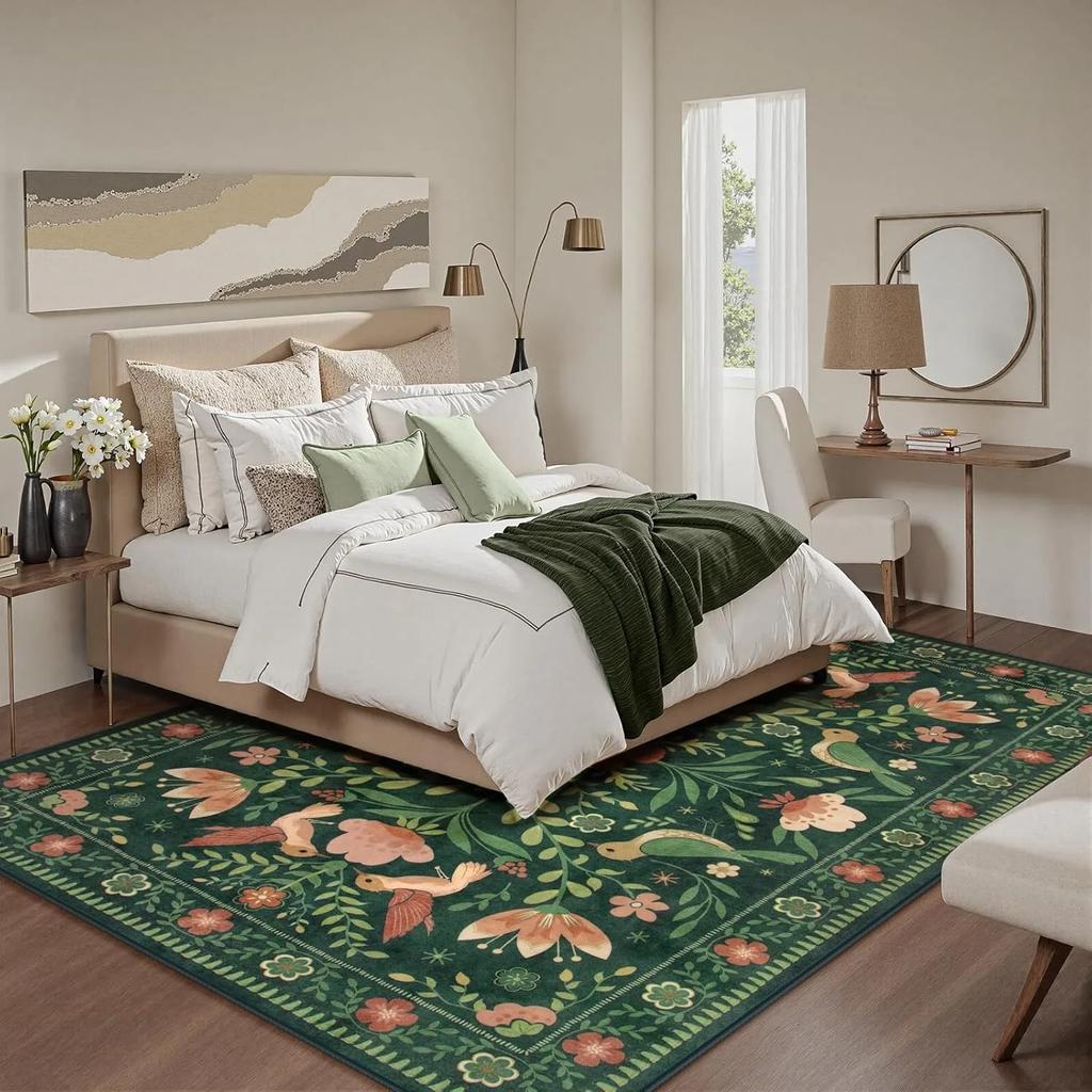 Carpet for Living Room Bedroom Rug Bedside Floor Mat Large Size Spring Plant Flower Carpets Vitality Home Decoration Rugs