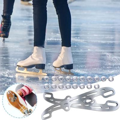 Sapatos de patinação no gelo de aço inoxidável com lâminas de gelo e patins de gelo intercambiáveis, conjunto completo