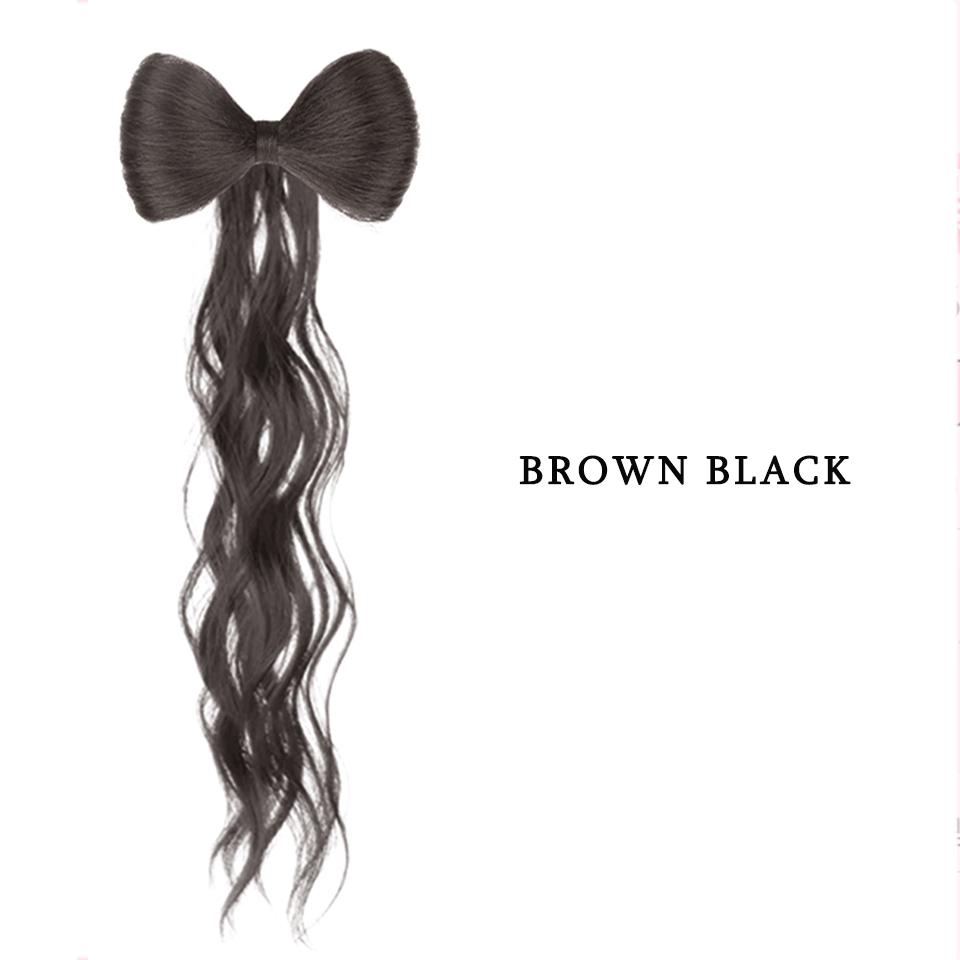 

Синтетический шиньон с бантиком, зажим для хвоста, наращивание волос, натуральные искусственные темно-коричневые заколки для волос, аксессуары для волос для женщин