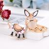 Keychain Sparkling Rhinestones Inlaid Donkey Design Keychain Pendant Enamel Oil Drip Process Smooth Edges Spring Buckle Key Holder Backpacks Accessory