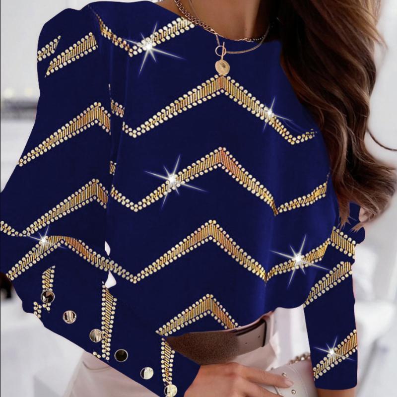 

Женская осенне-зимняя модная рубашка с длинным рукавом и круглым воротником на пуговицах S