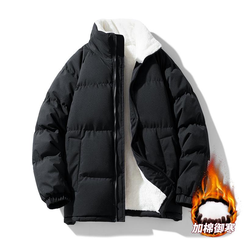 Couple Jackets, Men's and Women's High-end Lambswool Stand-up Collar Cotton Clothes, Niche Style Couple Clothing Trendy Padded Clothes