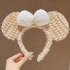 Cute Cartoon Plush Headband & Hair Clip for Face Washing and Masks - Fun Hair Accessory for Kids & Women