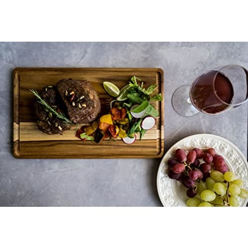 Tramontina Advanced Cutting Board, Medium, 33cm X 20cm, Antibacterial, Lightweight, Reversible, Grooved, Made In Brazil, Product Number 13458/051