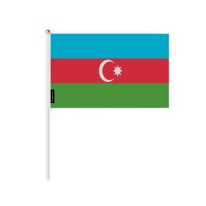 Drapeau - Mini - Azerbaïdjan - 20 x 30 cm - Polyester - Léger et résistant