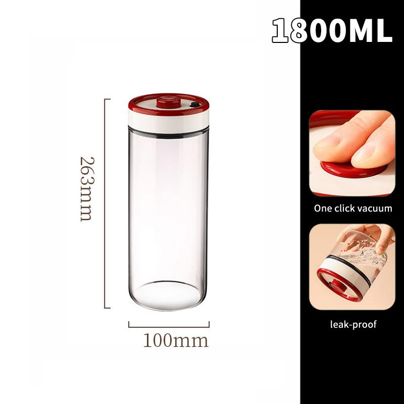 Coffee Beans Vacuum Sealed Tank Transparent Glass Food Storage Jars Household Moisture-Proof Air Extraction Airtight Container