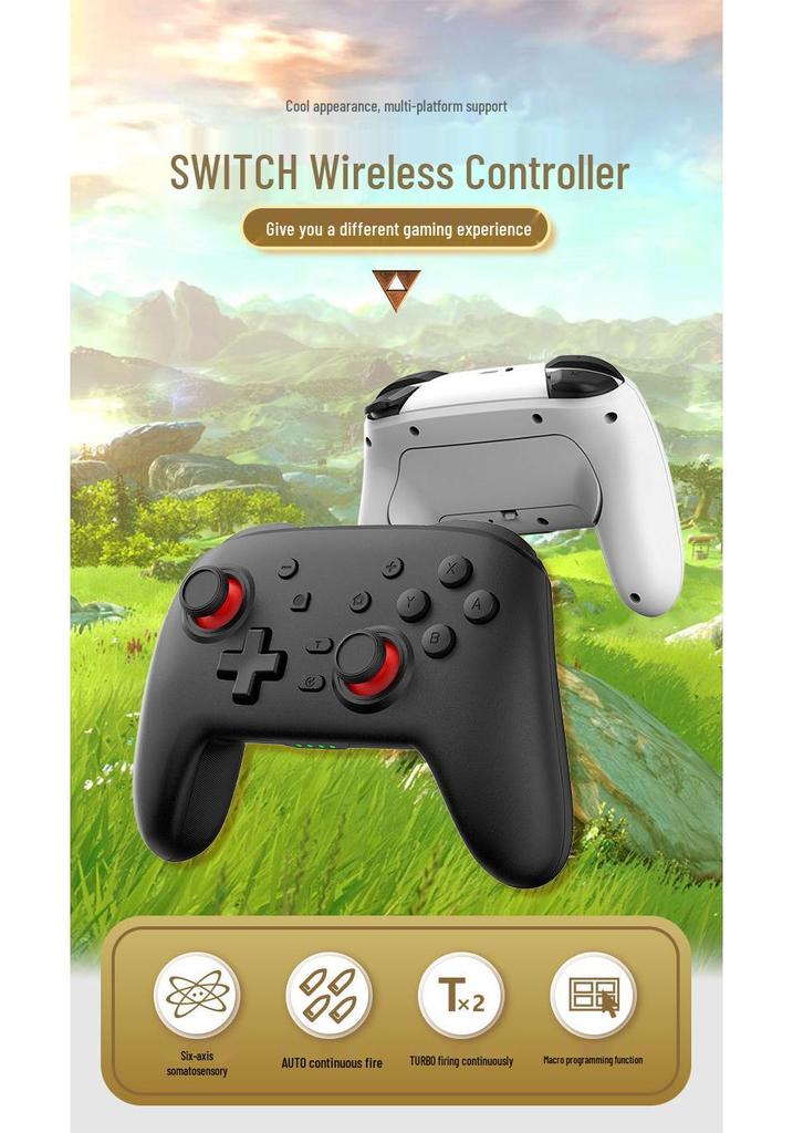 Switch Pro Wireless Bluetooth Controller with Six-Axis Motion, Dual Vibration & Macro Programming