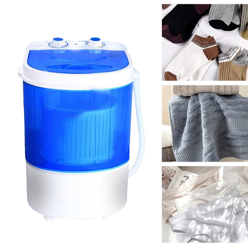 Portable Small Washing Machine, Mini Compact Single Tub Washer with Spin Cycle Basket Drain Hose for Camping Apartments Dorms