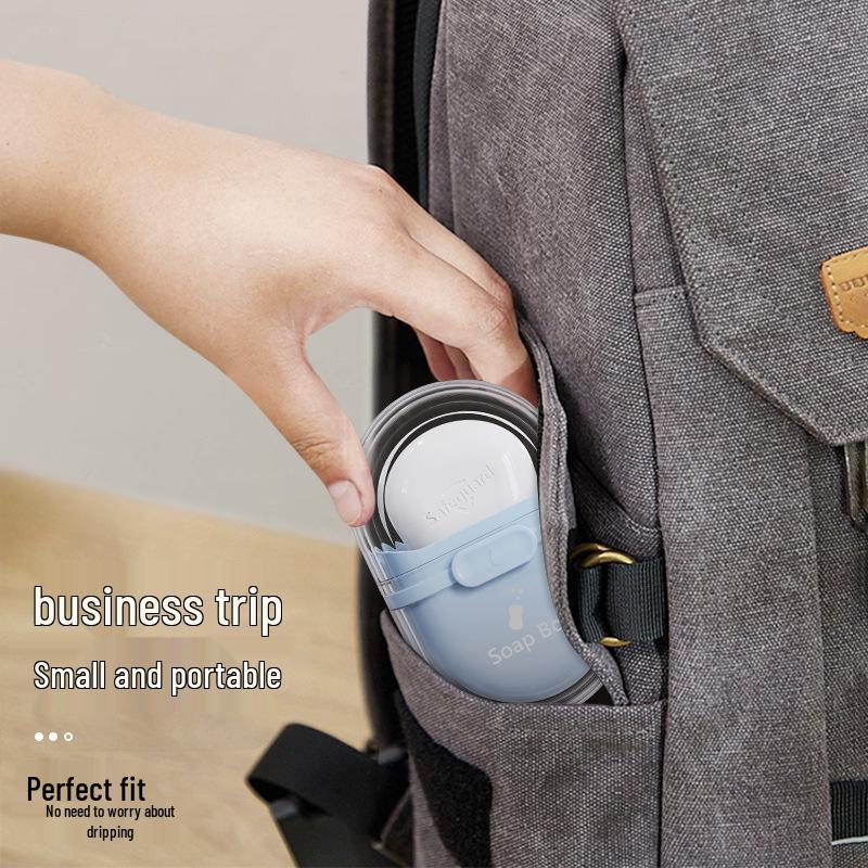 Portable Travel Soap Box with Sealed Draining Lid for Business Trips