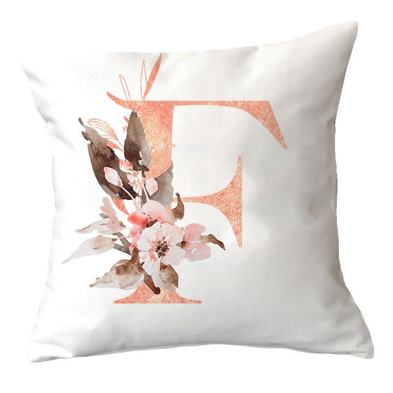 Ins Nordic Pillowcase Pink Letter Cushion Pillowcase Car Sofa Waist Home Furnishing