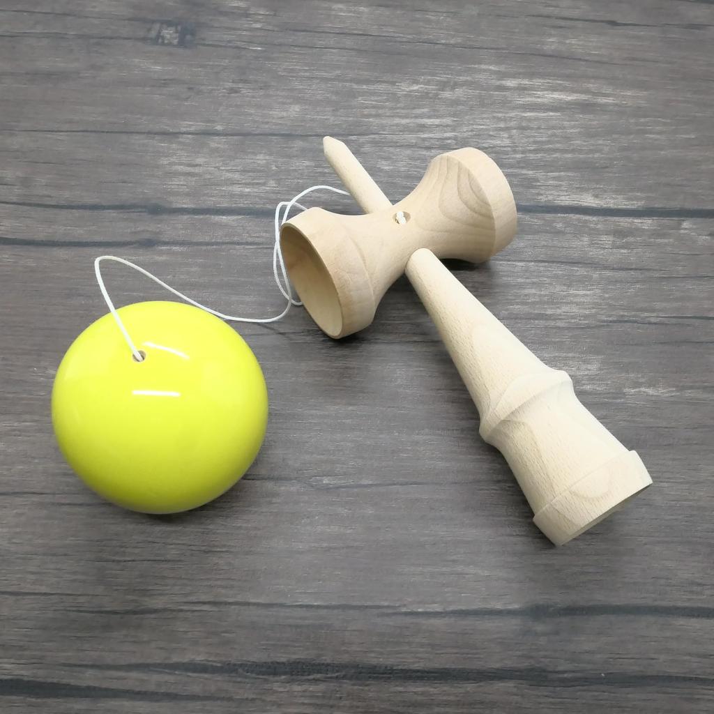 Jumbo Kendama Large Light Pastel Performance Kendama for (Japanese Cup-and-Dama) - 24cm, Yellow, Wooden, Color, Display, Adults, HB-630