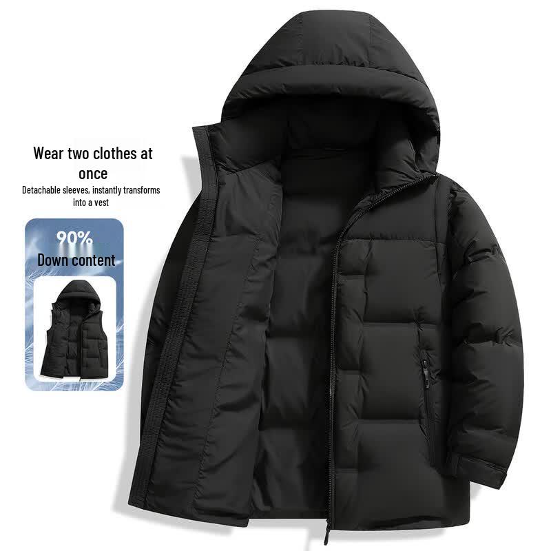 Men s 3-in-1 Detachable Hooded Down Jacket 175/92A