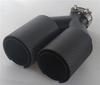 Universal Y Style Left Right Side Full Matte Car Thickened 100% Real Carbon Fiber Exhaust Dual TWIN End Tips for BMW 63mm In 89MM Out Dual Pipes