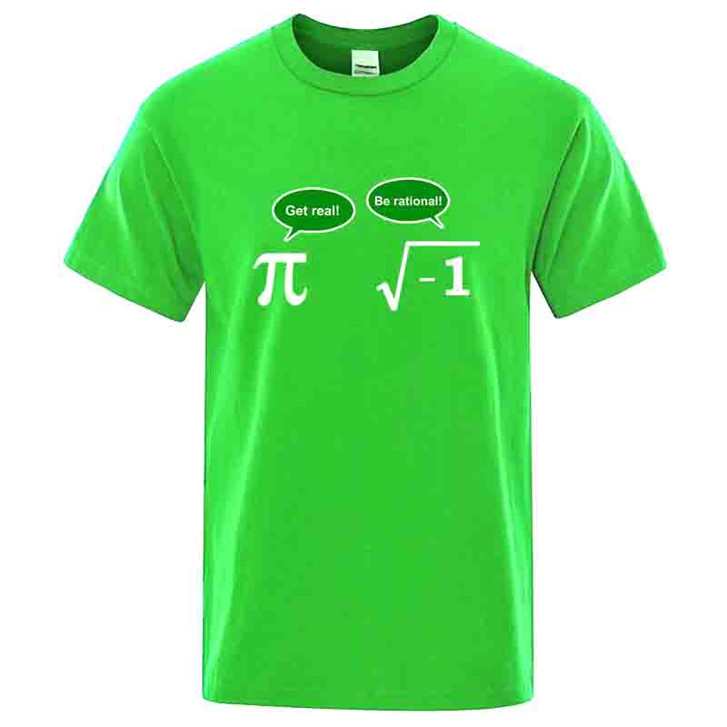 Summer Round Neck Math Formula Graphic Printed T-shirts Fashionable Casual Pure Cotton Short Sleeved Men's T-shirts