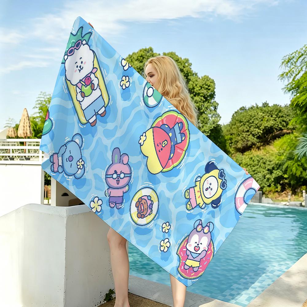 Cartoon cute B-BT 21 Towel Drying Bath Towel Applicable To Light Swimming Camping Yoga Beach Out