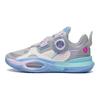 Li Ning All City 10 V1 Антиковзкі Амортизуючі Міцні З відскоком Низькі Баскетбольні Кросівки Дитячі Баскетбольні Кросівки Сірі Білі YKBS060-11