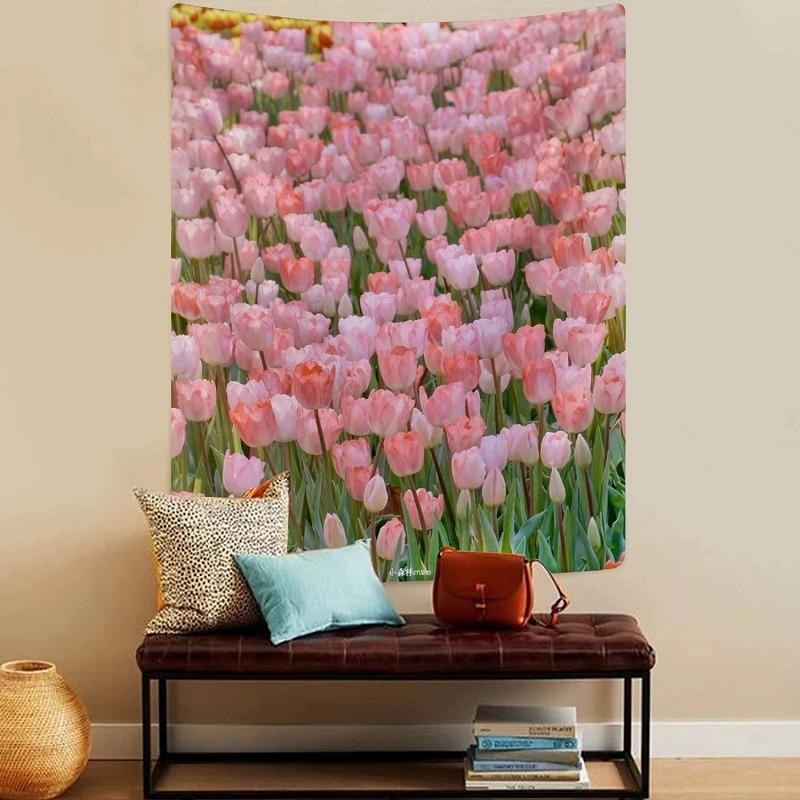 Tulip Flowers Wall Decor Tapestry Home Living Room Tapestry