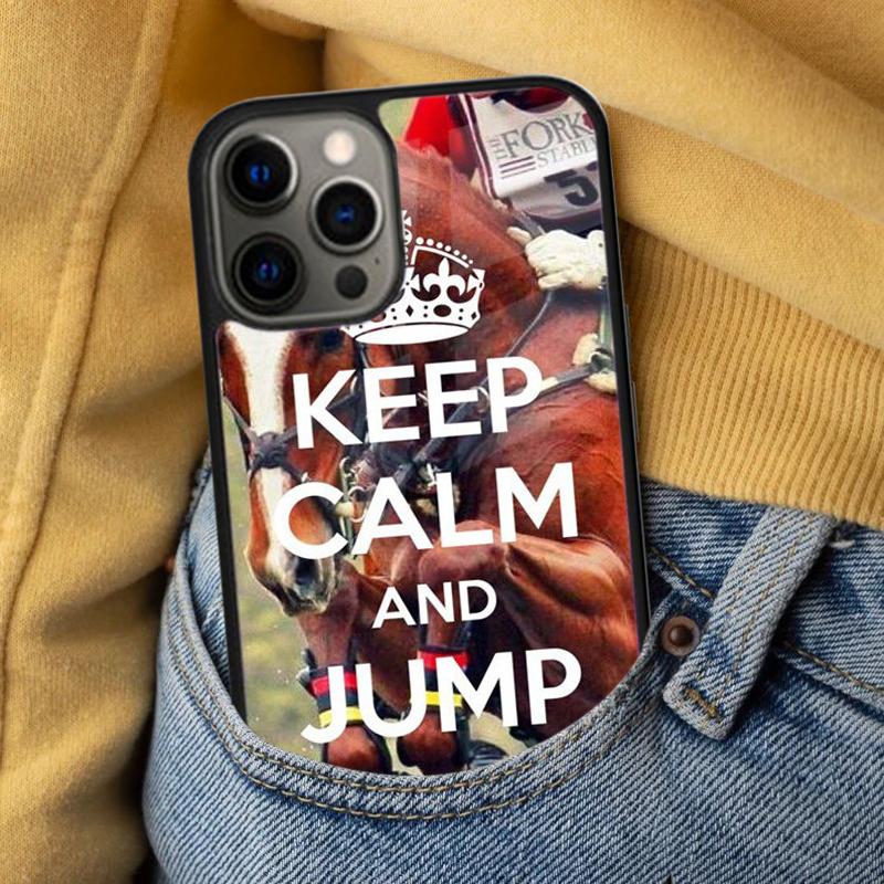 Keep Calm and Ride On Love Pony Horses Soft Phone Case for iPhone 17 Air 16e Pro Max 15 Pro 13 14 Plus 11 12 MagSafe Magnetic