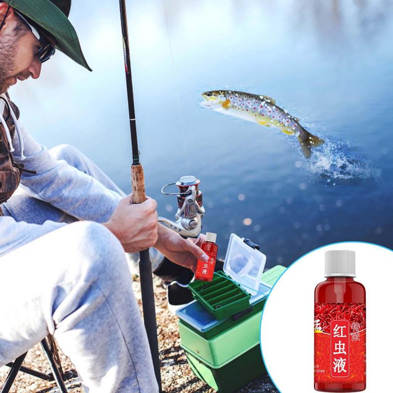 60ML Liquid Blood Worm Scent Fish Attractant Concentrated Red Worm Liquid Fish Bait Additive Perch Catfish Fishing Accessories