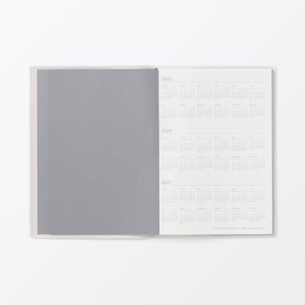 MUJI 2026 A6 Monthly Starting December White 84854323 Planner, 2025, Gray,