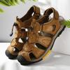 Fashion Brand Summer Men's Sandals Genuine Leather Beach Roman Sandals New Comfortable Men Outdoor Sneakers Plus Size Summer Men Shoes