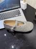 Hollow Fishing Net Crocheted One-word Strap Single Shoes Women's 2025 New Round Head Flat-soled Ballet Shoes Woven Mary Jane