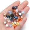 30Pcs Flat Round Faceted Crystal Beads Colorful Glass Beads Loose Spacer Beads For Jewelry Making DIY Bracelet Necklace Crafts