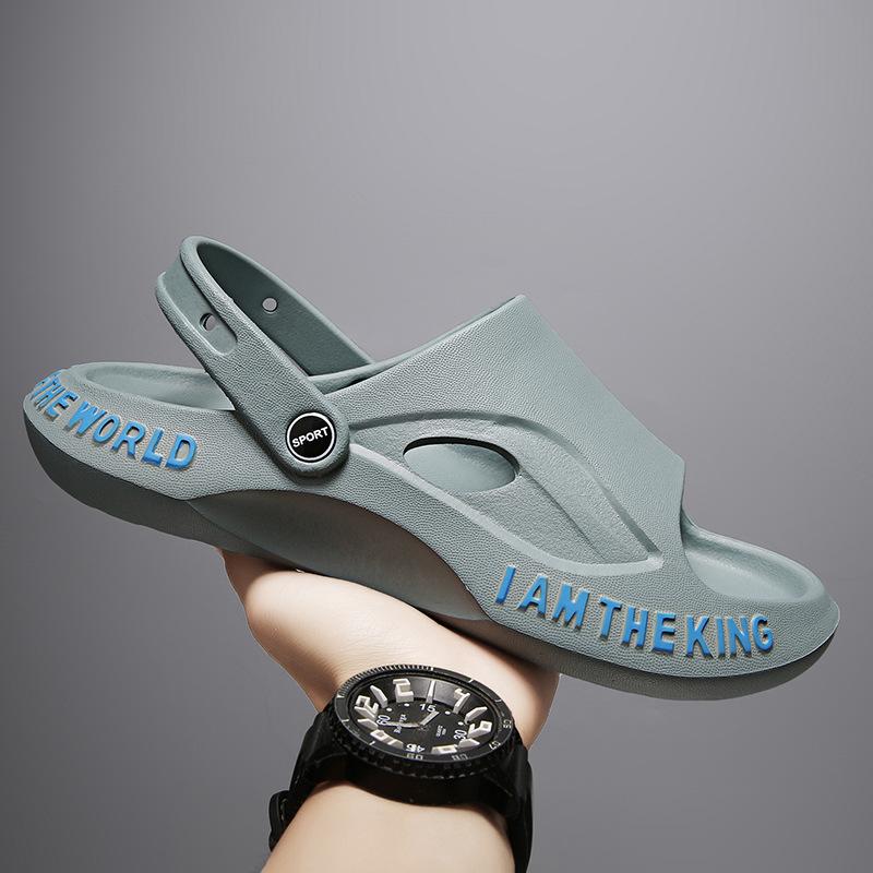 Slippers men's summer new outer wear thick-soled deodorant non-slip wear-resistant men's two wear shit-stepping Kanye sandals