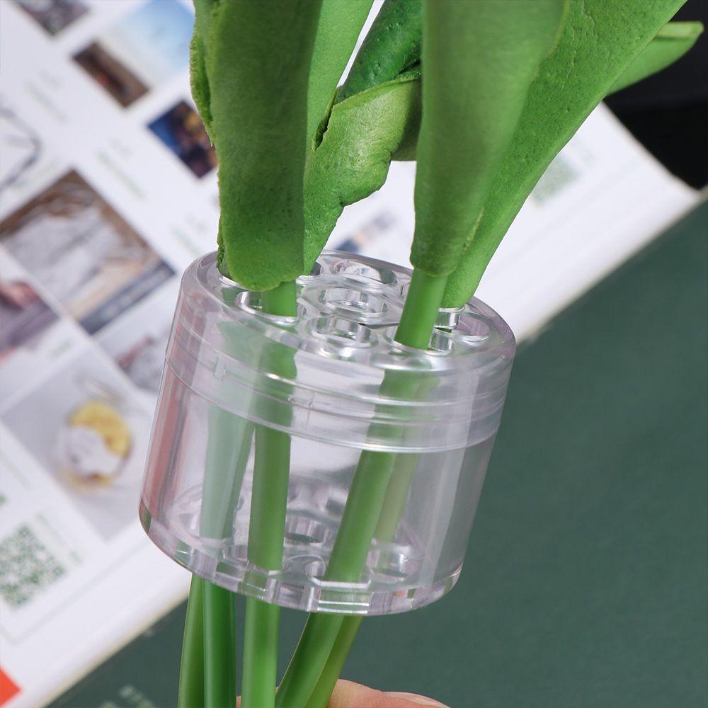 Round Spiral Ikebana Stem Holder Plastic Transparent Flower Vase Holder Convenient Durable Bouquet Floral Arranger Holder Office