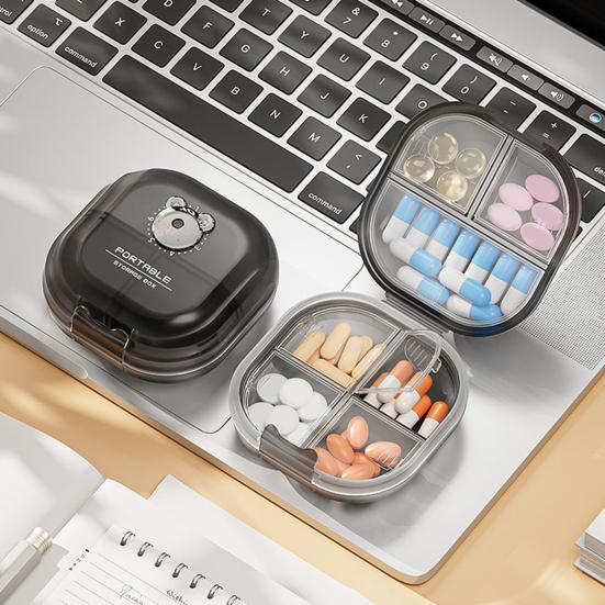 Portable Double-layer Pill Box Medicine Organizer Large Capacity Multiple Compartments Compact Pill Organizer Case