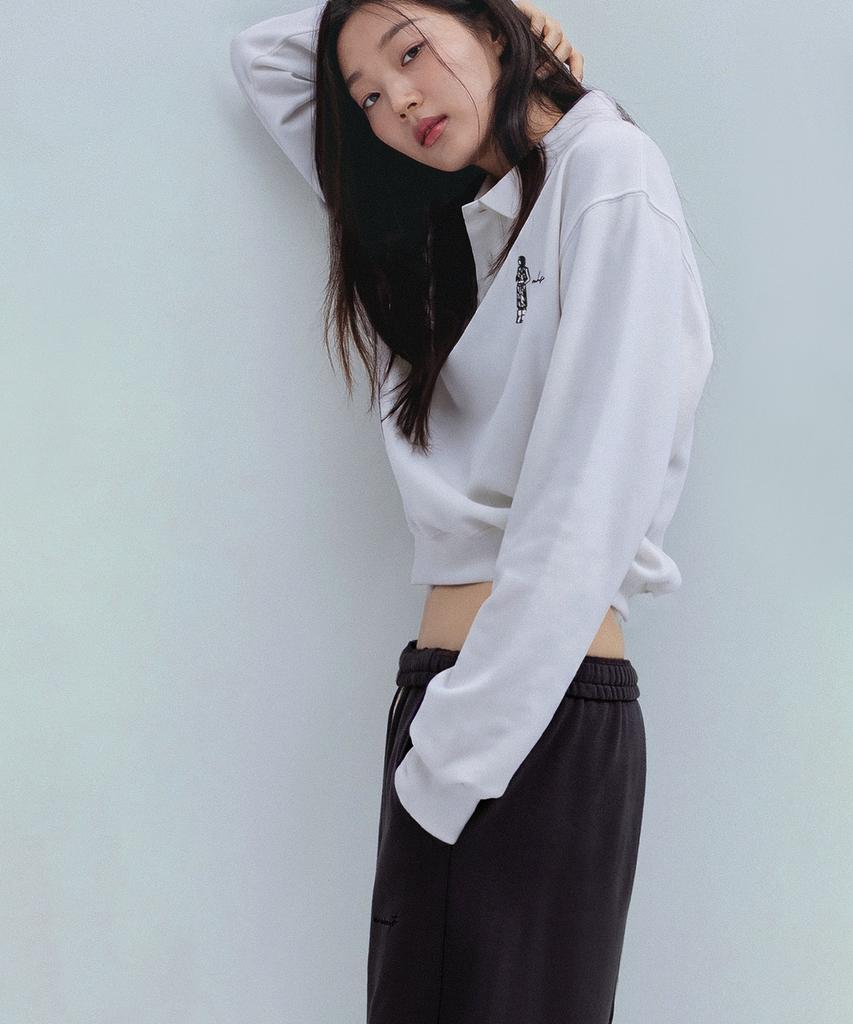ANNEHEARTS Wide String 2Ways Sweatpants_Black