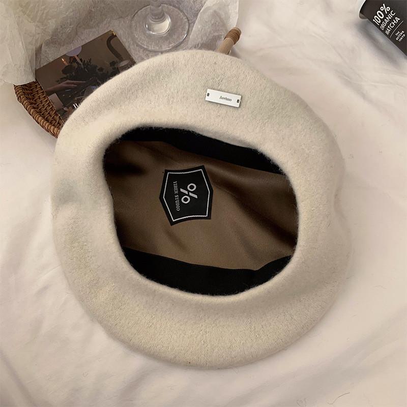 Stylish Black Wool Beret Hat For Women And Men Perfect For Autumn And Winter Wear