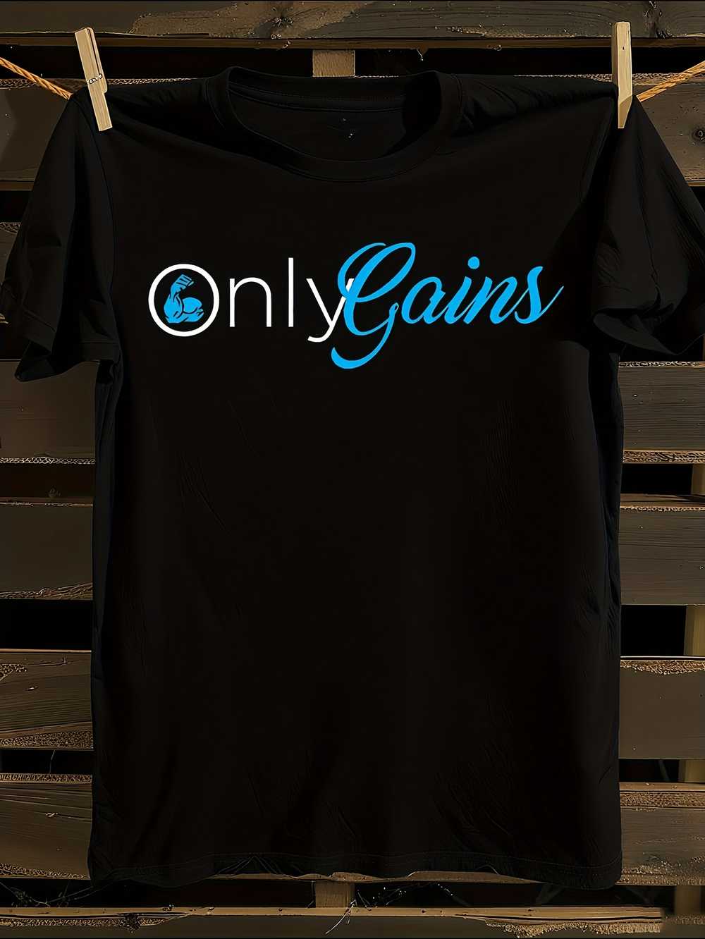 s Funny Only Gains Gym T-Shirt S
