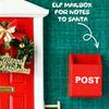 20 Pcs Wooden Miniature Christmas Elf Fairy Door Set Red Magical Tiny Door with Accessories for Dollhouse Fairy Tale Room Decor Holiday Party