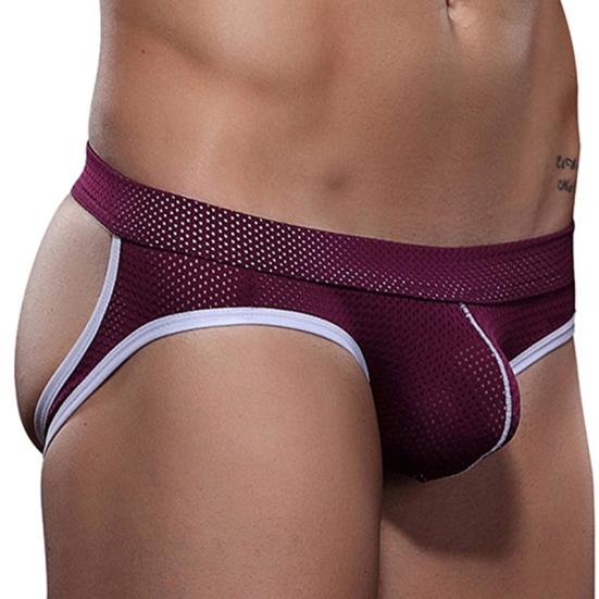 Men Sexy Breathable Mesh Holes Thongs Underwear Jockstrap Erotic Underpants Briefs