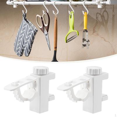 2 Stück Vorhangstangenhalterungen Stützen Einfache Installation Verstellbare Klemmen Haken Aufhänger für Zuhause