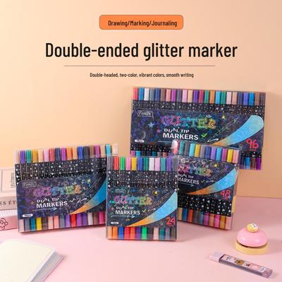 Doppelfarbiger Glitzerstift-Set: Doppelseitig, Kreative weiche Spitze für Kindermalerei & Graffiti