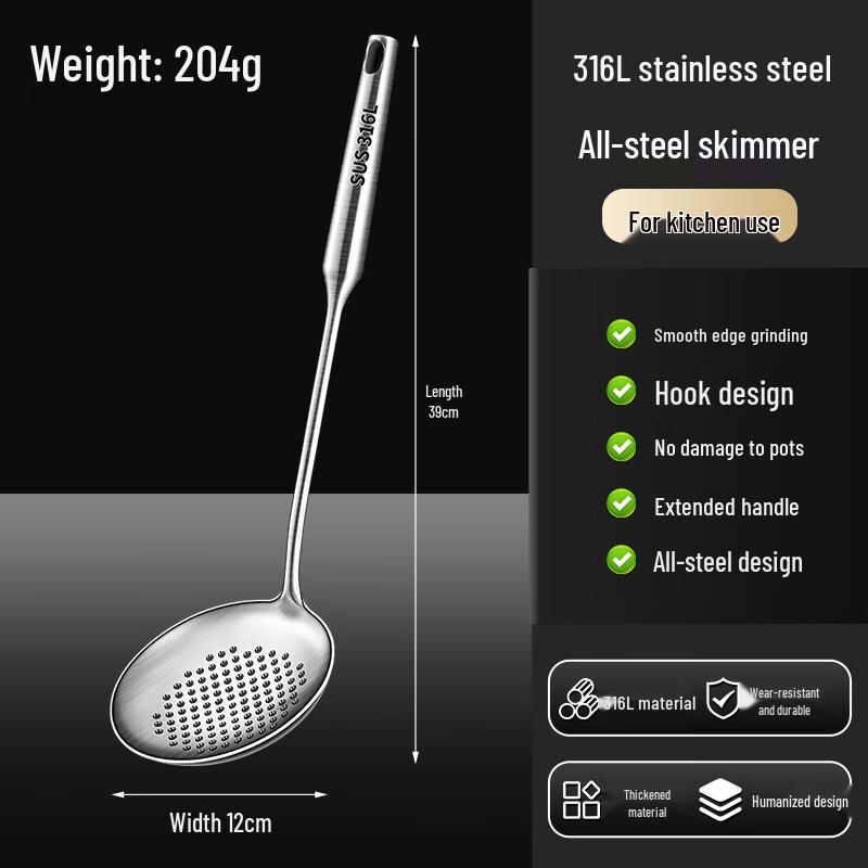 

Zhaoran 316 Stainless Steel Spatula & Slotted Spoon Set