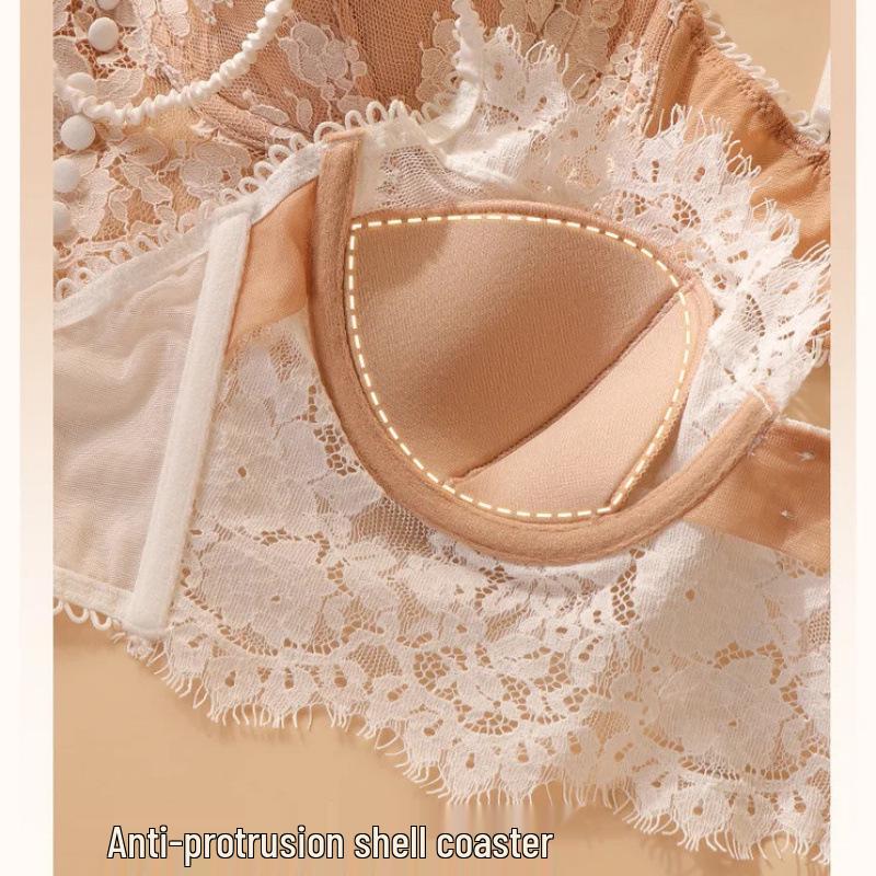 Elegant French Lace Lingerie Set: Sexy Camisole Bra with Beautiful Back Design