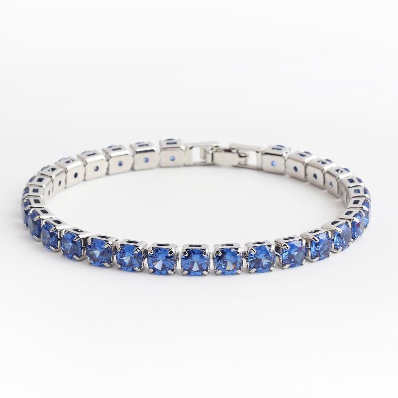 

5mm AAA Zircon Shiny Tennis Chain Necklace Women Men Hip Hop Iced Out Bling Blue CZ Necklace Jewelry 18K Gold Charm Gift