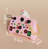 Montessori Busy Board Sensory Toys Cartoon with LED Light Switch Control Board Travel Activities Children Game for 2-4 Years Old