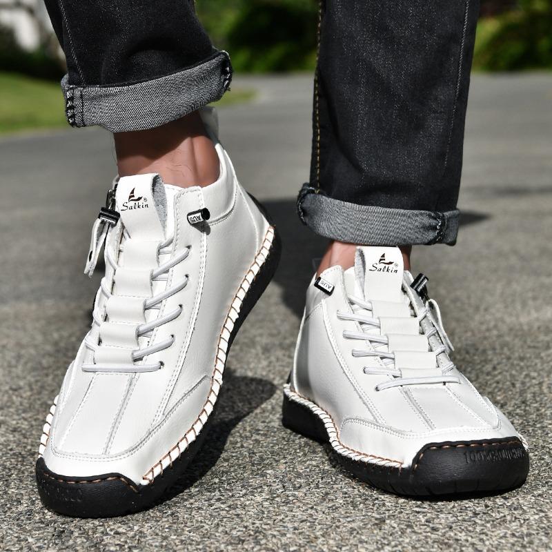 Autumn/Winter Men's Martin Boots, Mid- and Low-Top Casual Ankle Boots, British Style, Versatile Men's Casual Shoes with Side Zippers