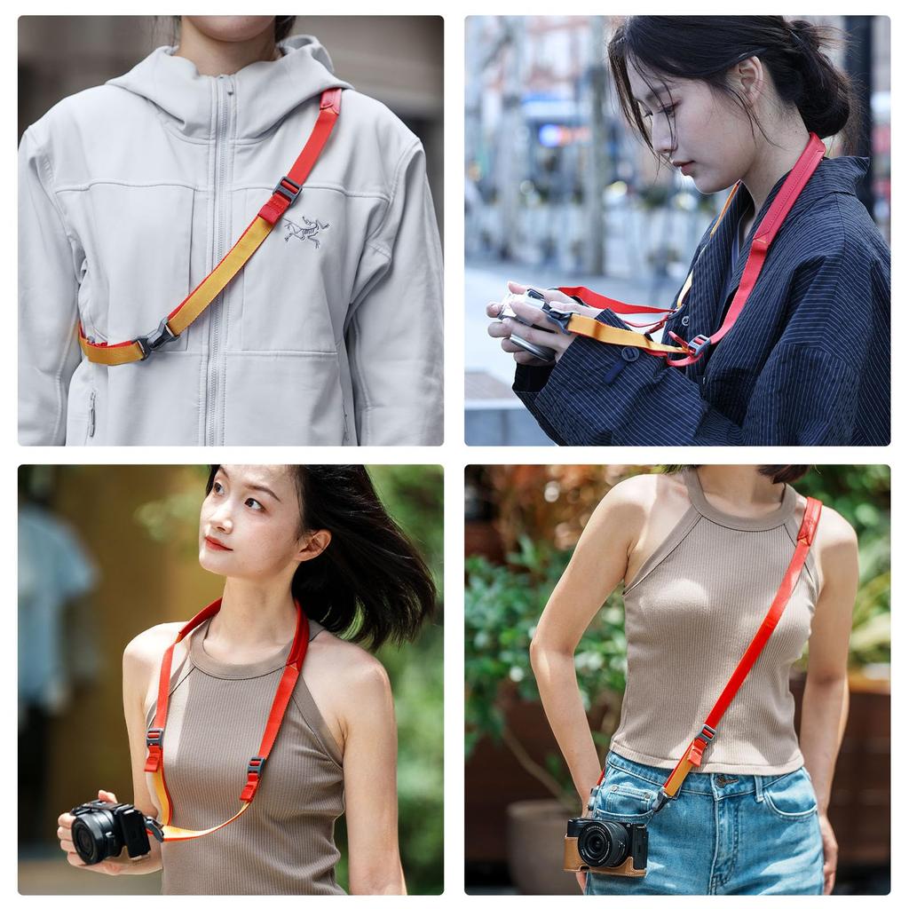 Uranji Falcam Maglink Camera Shoulder Strap with Magnetic Quick Adjustable Fits Mirrorless Digital Small SLR Compact and 23mm Narrow Lite V2 Red