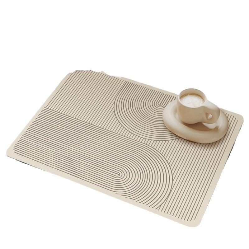 Contemporary Minimalist Diatomaceous Earth Absorbent Non-Slip Drying Mat for Kitchen
