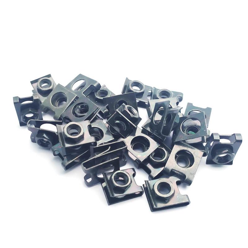 10pcs Car Motorcycle Scooter ATV Moped E-bike Plastic Cover Metal Retainer 6mm U-Type Clips with Nut M6