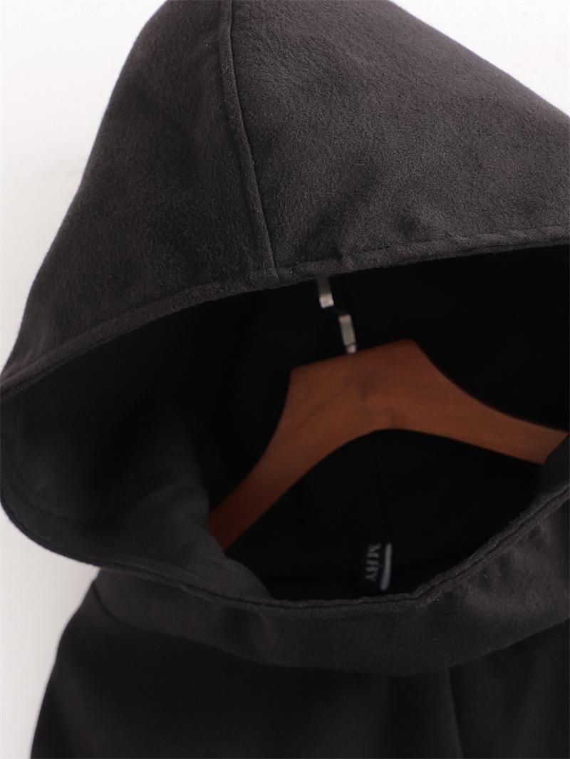 Модный женский плащ с капюшоном в стиле ретро — фото 4