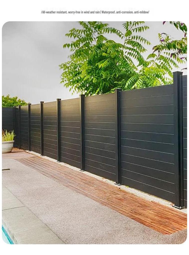 WPC Wood-Plastic Outdoor Fence: Durable, Anti-Corrosion Windbreak & Partition for Courtyard and Villa.