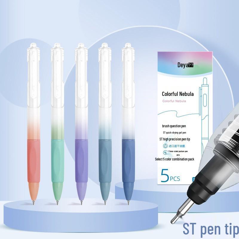 

Gradient Color 0.5mm Gel Pen, Large Capacity, Push-Type, Ideal for Signing and Practice. 0.5mm
